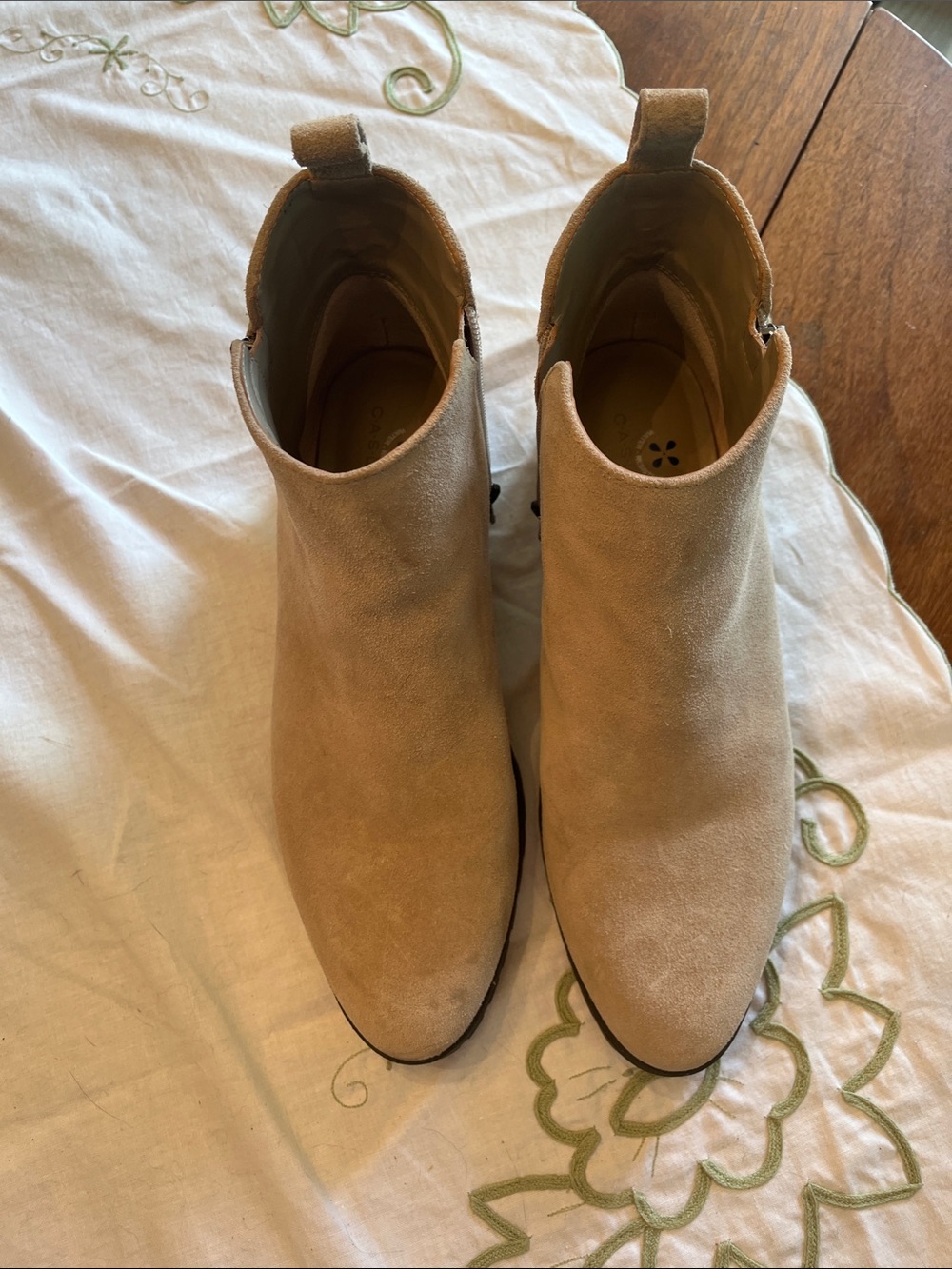 Caslon Tan Suede Ankle Booties